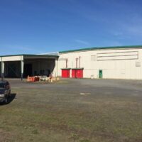 Exterior of the Springfield warehouse with its covered loading area