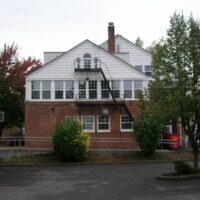 Former Greek residence near the Northwest Christian University campus in Eugene, with its exterior fire escape