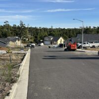 New street and homes at the Stonefield subdivision in Florence, Oregon